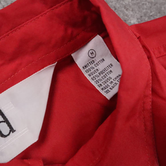 VTG 80s 90s Award Deadstock Medium Red White Striped Short Sleeve Collared Shirt - Picture 5 of 9